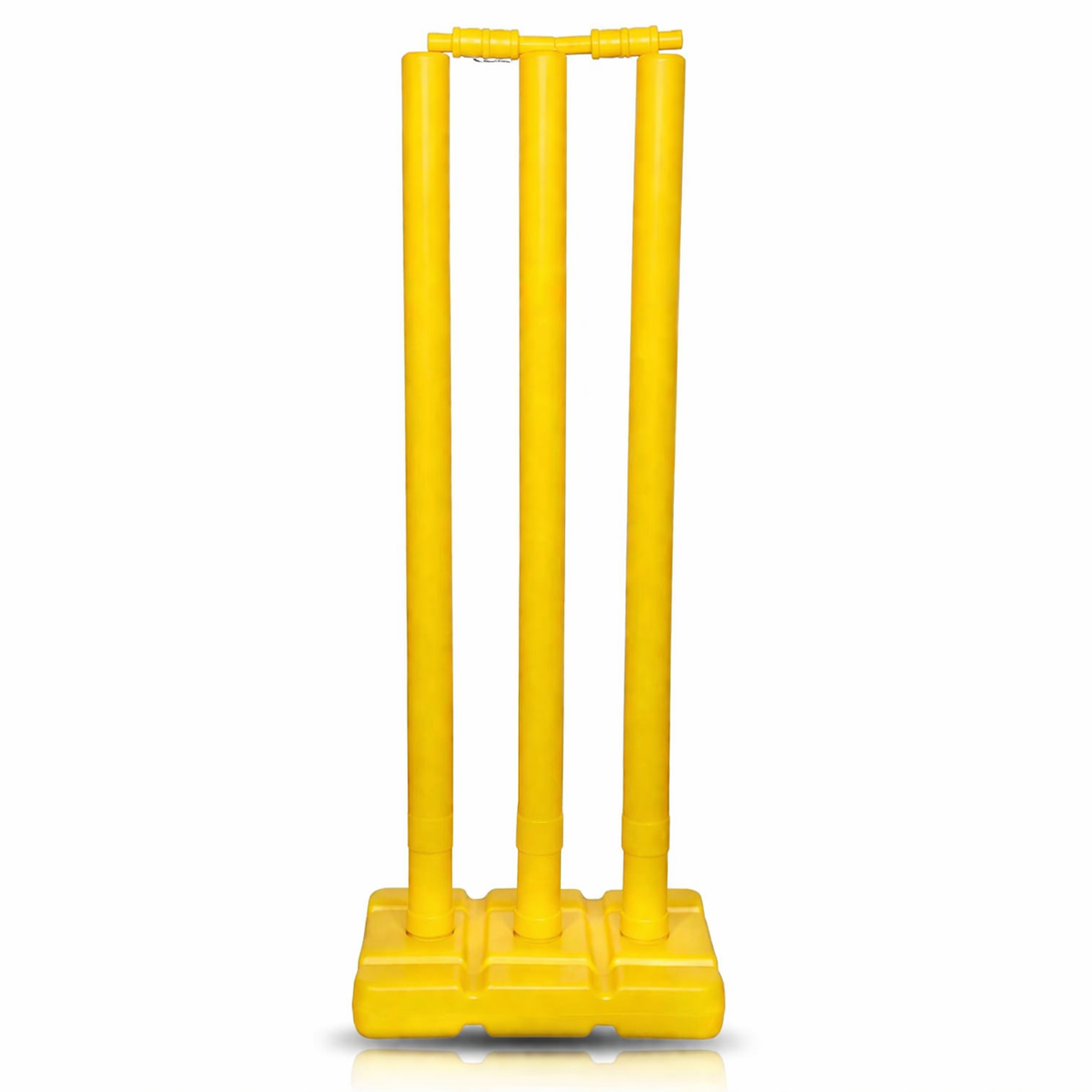 Cricket Wicket Set, Heavy Plastic Cricket Stumps Set - 3 Stumps + 2 Bails + 1 Base Stand