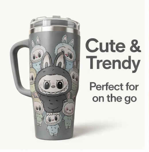 Cute, stylish & easy-to-carry tumbler with handle and straw – perfect for daily use and gifting