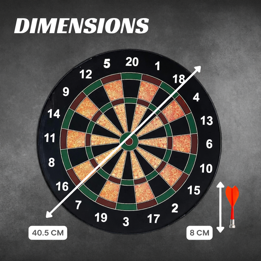 Magnetic Dart Board Set - 40.5, 34.5 cm Wide with 6 Magnetic Darts | Safe Dartboard Target Board Game Set | Score Dartboard Kit Set for Indoor and Outdoor