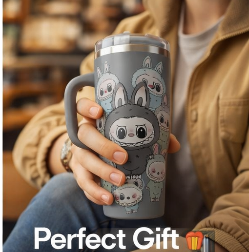 Cute, stylish & easy-to-carry tumbler with handle and straw – perfect for daily use and gifting