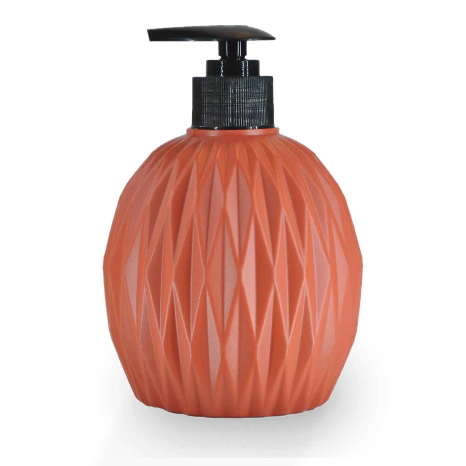 Glowick Bathroom Hand Wash Liquid Dispenser 400ml ABS Plastic Finish Round Bottle with Pump - Refillable Shampoo, Conditioner and Liquid Cylinder - 400ml