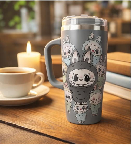 Cute, stylish & easy-to-carry tumbler with handle and straw – perfect for daily use and gifting