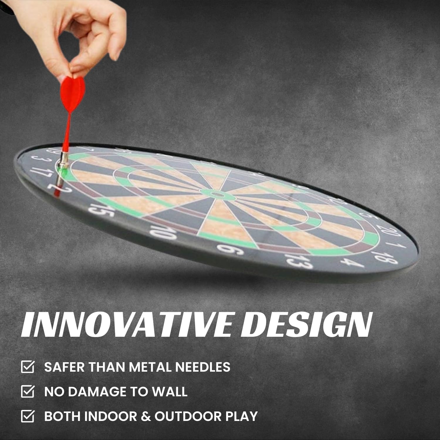 Magnetic Dart Board Set - 40.5, 34.5 cm Wide with 6 Magnetic Darts | Safe Dartboard Target Board Game Set | Score Dartboard Kit Set for Indoor and Outdoor