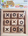 LEEMO Toys Wooden Tic Tac Toe Board Game, Mini 2-Player Strategy Game, Natural Wood Construction, Classic Family Entertainment